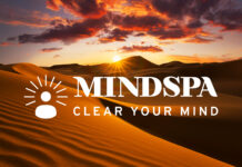 The MindSpa super-app logo in the middle of the dessert.