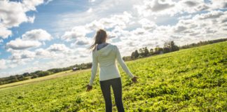 Ingrid Margus in a green field, Law of Attraction